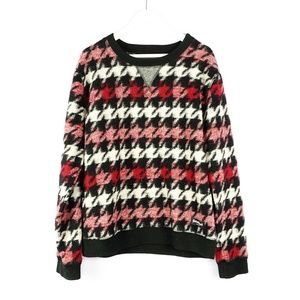 Betabrand men's houndstooth wool blend sweater, L